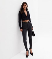 New Look Black Coated Lift & Shape High Waist Yazmin Skinny Jeans